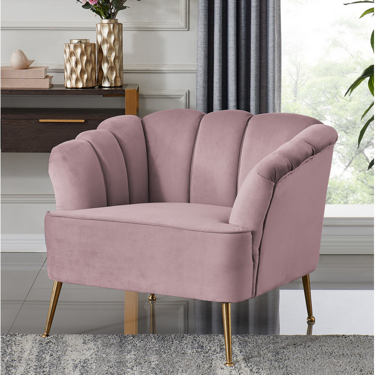 Pink shell velvet discount chair